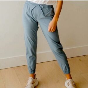 Albion Fit Jetsetters Zipper Ankle Joggers French Blue Size Small Petite